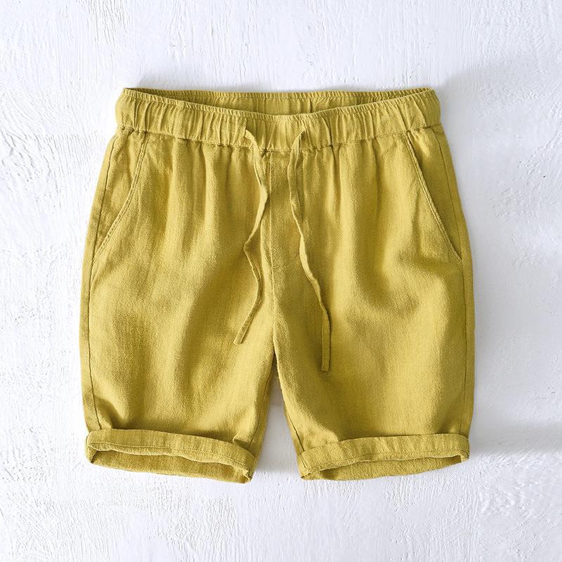 Casual Linen Drawstring Shorts for Men
