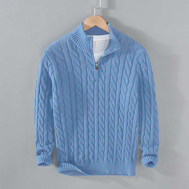 Men's Half Turtleneck Thickened Knitted Sweater