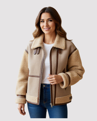Manteau d'extérieur tendance et polyvalent à col cousu et manches longues