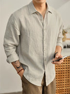 Mens Long Sleeve Cardigan Shirt