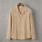 Solid-color long-sleeve shirt