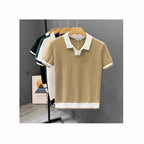 Mens Casual Knitted Polo Shirt