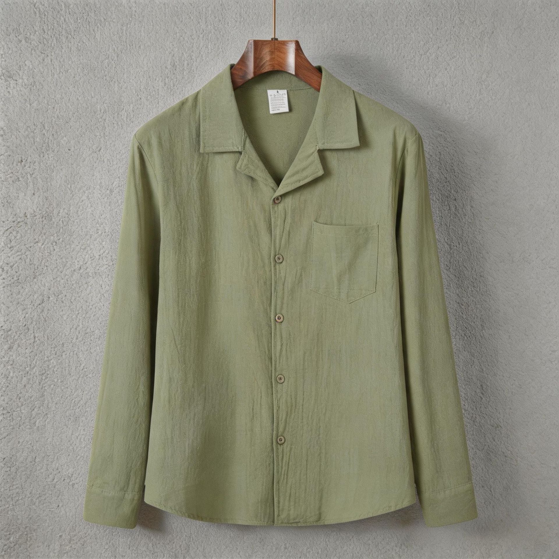 Solid-color long-sleeve shirt