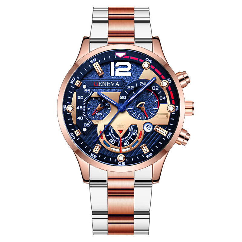Stainless steel quartz watch for men