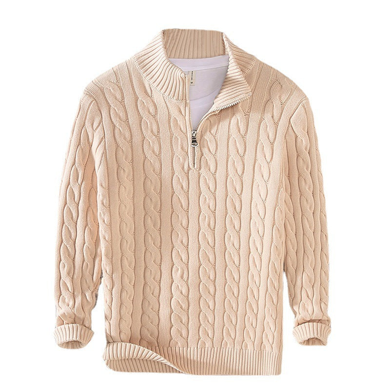 Men's Half Turtleneck Thickened Knitted Sweater