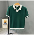 Mens Casual Knitted Polo Shirt