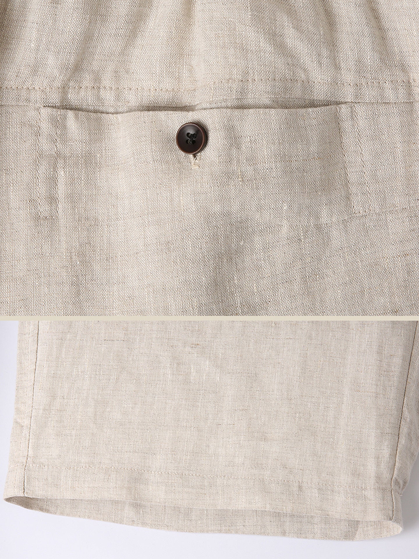Mens Pure Linen Shorts Drawstring Casual Summer Shorts Breathable Lightweight