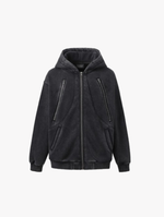 Pull zippé vintage doublé polaire douce