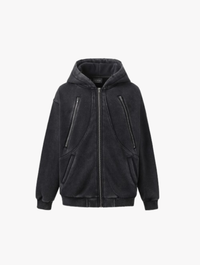 Pull zippé vintage doublé polaire douce