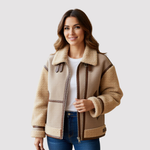 Manteau d'extérieur tendance et polyvalent à col cousu et manches longues