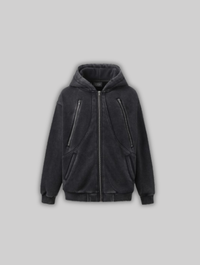 Pull zippé vintage doublé polaire douce