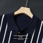 Thick Short Sleeve Color Block Polo Shirt