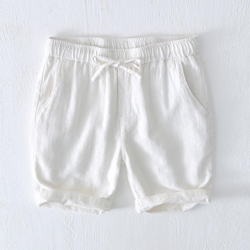 Casual Linen Drawstring Shorts for Men