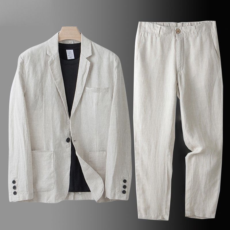Mens Casual Linen Blend Suit Jacket