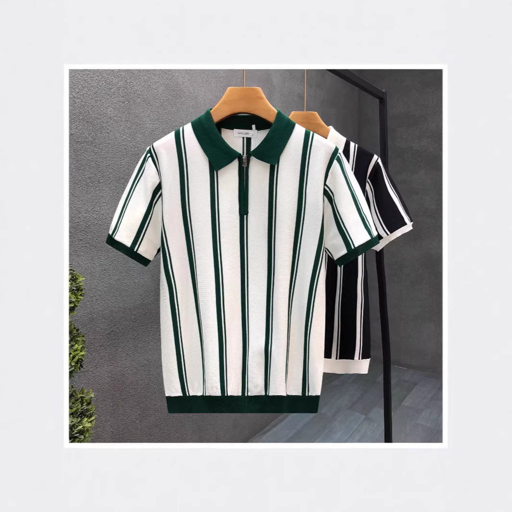 Mens Casual Knitted Polo Shirt