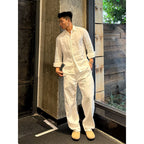 Linen shirt men's summer long-sleeved loose casual jacket