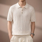 Retro Short Sleeve Knit Polo Shirt