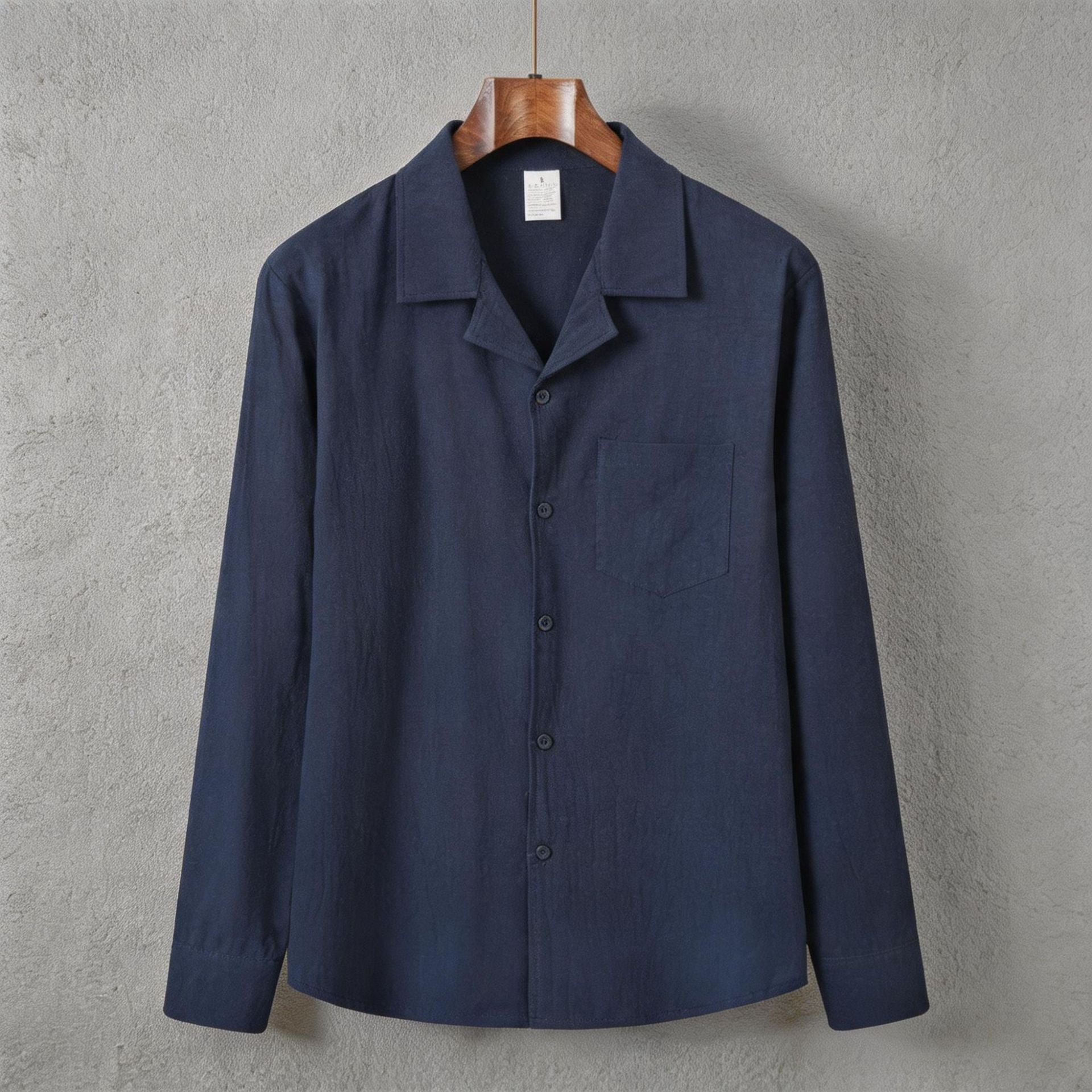 Solid-color long-sleeve shirt