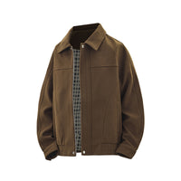 Structured Design Turn-Down Collar Jacket Casual  Loose Wool Blazer