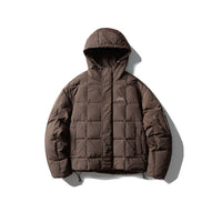 Retro Plaid Quilted Hooded Down Jacket  White Duck Down Coat