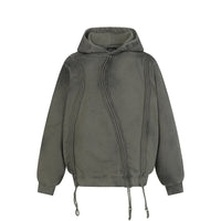 Hiphop Stripe Patchwork Hoodie Unisex  Street Style Loose Hip Hop Cool Couple Jacket