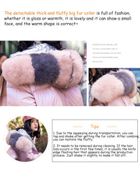 Manteau Duvet Femme Hiver avec Col en Fourrure