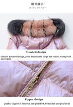 Manteau Duvet Femme Hiver avec Col en Fourrure