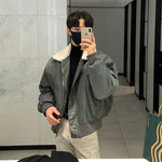 Veste d'hiver en coton et agneau pour homme