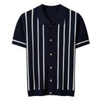 Thick Short Sleeve Color Block Polo Shirt