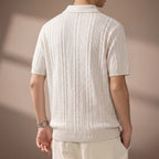 Retro Short Sleeve Knit Polo Shirt