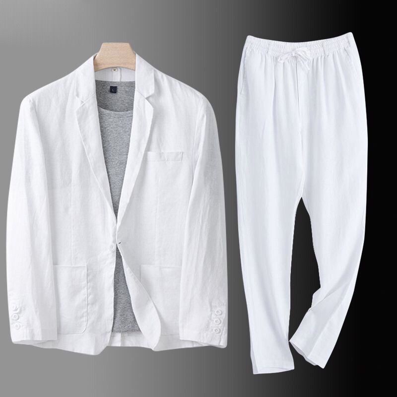 Mens Casual Linen Blend Suit Jacket