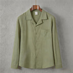 Solid-color long-sleeve shirt