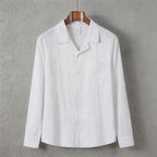 Solid-color long-sleeve shirt