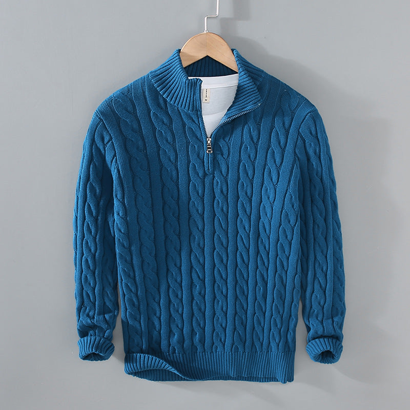 Men's Half Turtleneck Thickened Knitted Sweater