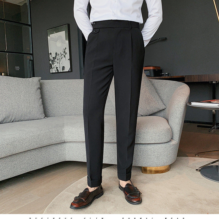Mens Straight Fit Cropped Trousers