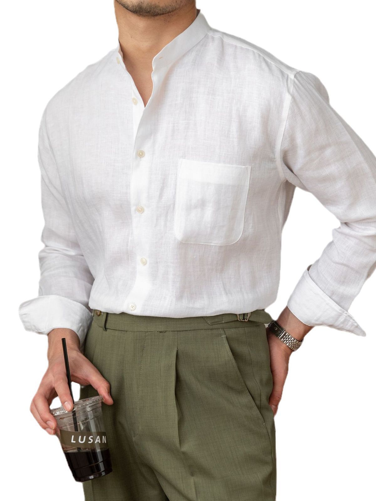 Relaxed and breathable linen long-sleeve shirt