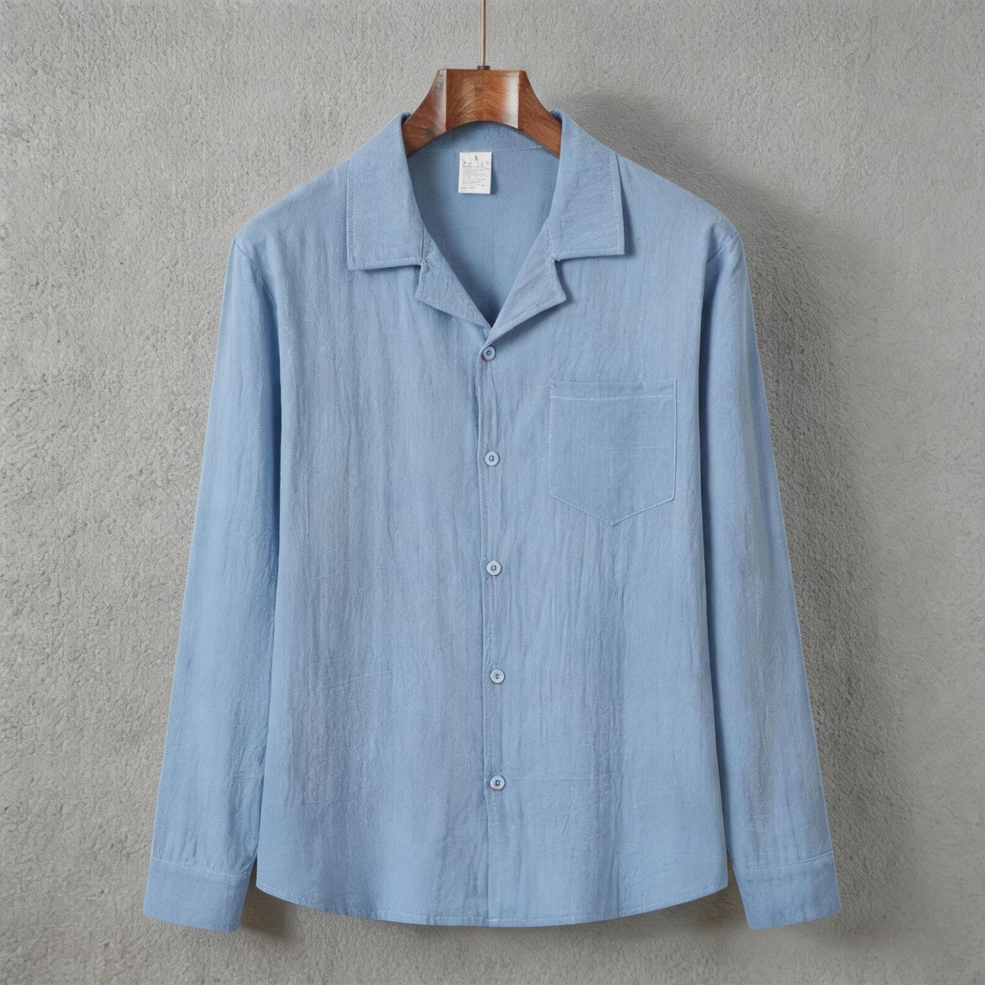 Solid-color long-sleeve shirt