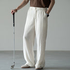Linen Straight-Leg Casual Trousers