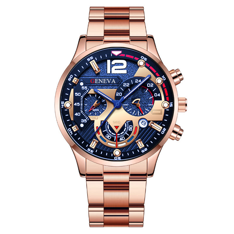 Stainless steel quartz watch for men