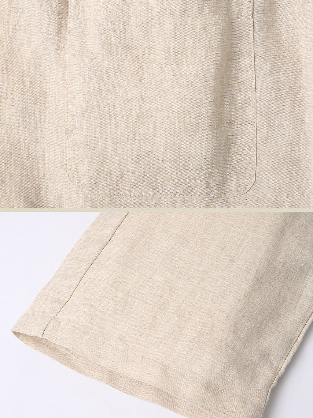 Men's 100% Linen Straight-Leg Casual Pants Breathable Loose Drawstring Trousers