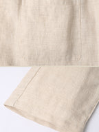 Men's 100% Linen Straight-Leg Casual Pants Breathable Loose Drawstring Trousers