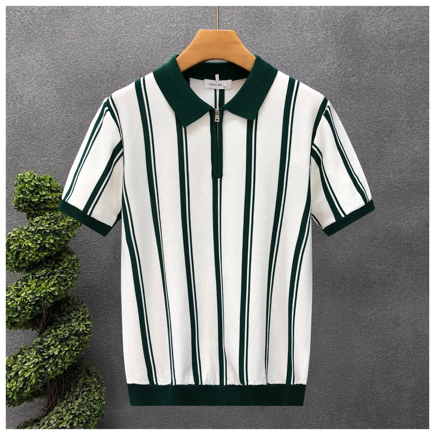 Mens Casual Knitted Polo Shirt
