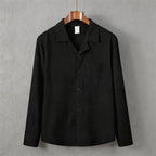 Solid-color long-sleeve shirt