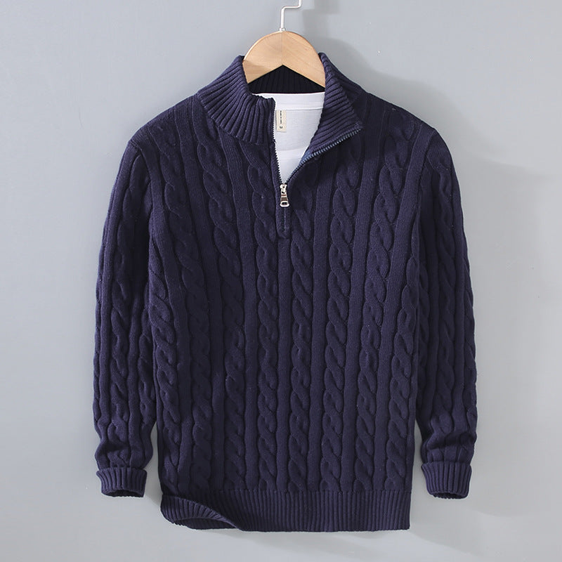 Men's Half Turtleneck Thickened Knitted Sweater