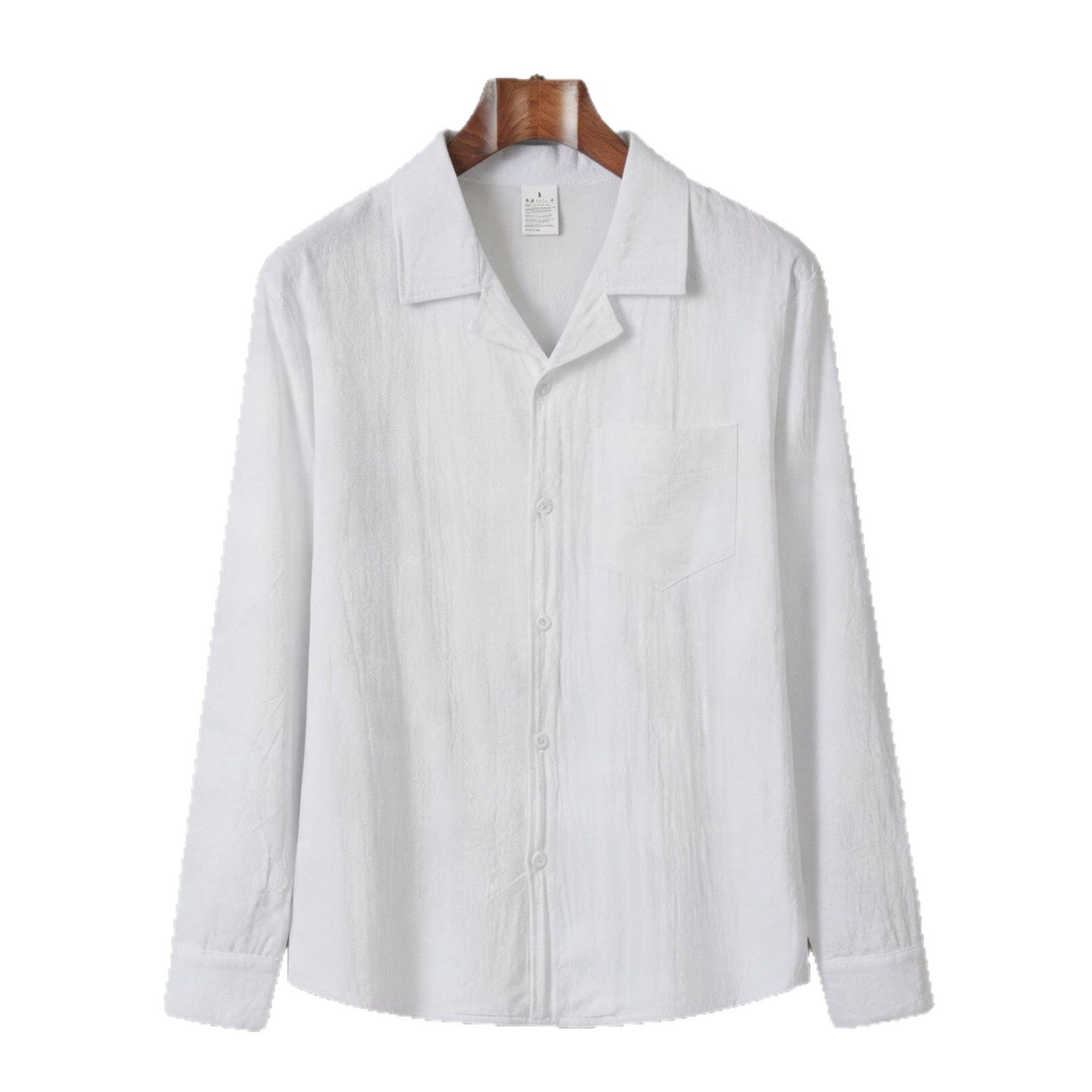 Solid-color long-sleeve shirt