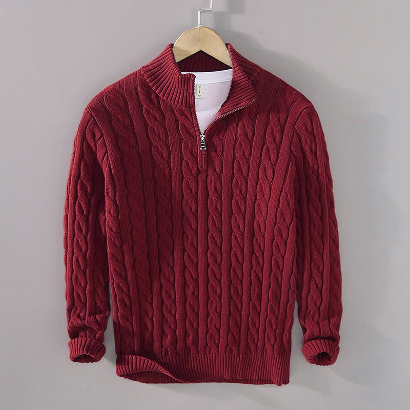 Men's Half Turtleneck Thickened Knitted Sweater