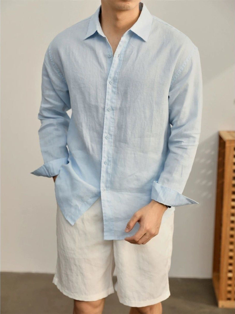 Mens Long Sleeve Cardigan Shirt