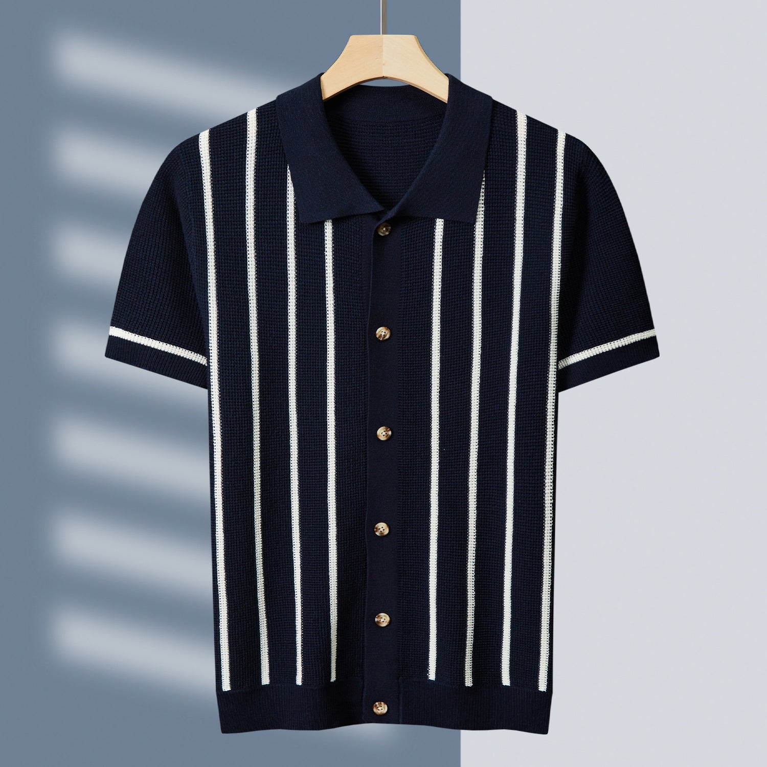 Thick Short Sleeve Color Block Polo Shirt
