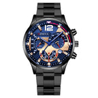 Stainless steel quartz watch for men