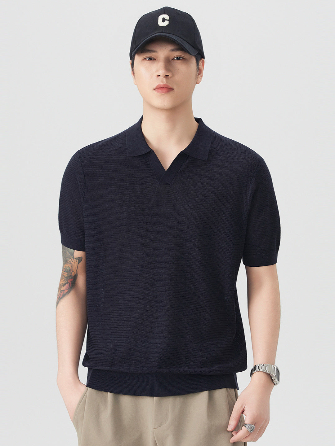 Mens Casual Short Sleeve Polo Shirt